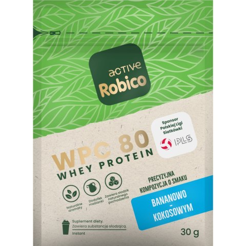 Robico Active WPC 80 bananowo kokosowy 30g Robico Active WPC 80 bananowo kokosowy 30g