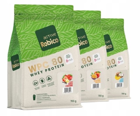 Robico Active WPC 80 bananowo kokosowy 700g Robico Active WPC 80 bananowo kokosowy 700g