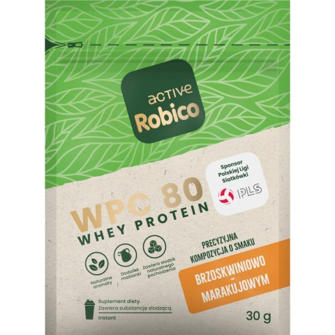 Robico Active WPC 80 brzoskwiniowo marakujowy 30g Robico Active WPC 80 brzoskwiniowo marakujowy 30g