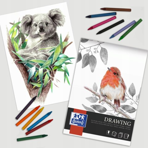 Blok rysynkowy A4 szkicownik 40 kartek 160g klejony 400166107 OXFORD Blok rysynkowy A4 szkicownik 40 kartek 160g klejony 400166107 OXFORD