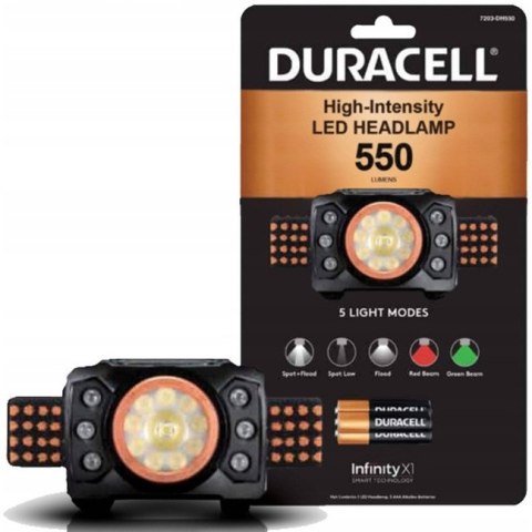 Latarka czołowa DURACELL 550lm + 3xAAA/LR03 (7203-DH550SE) Latarka czołowa DURACELL 550lm + 3xAAA/LR03 (7203-DH550SE)