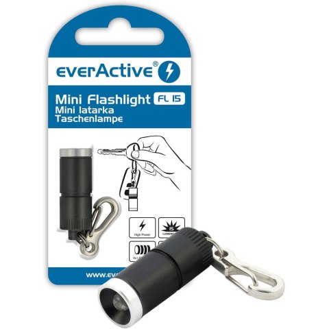 Latarka led EVERACTIVE FL-15 czarna brelok 15lm + 4xLR41 Latarka led EVERACTIVE FL-15 czarna brelok 15lm + 4xLR41