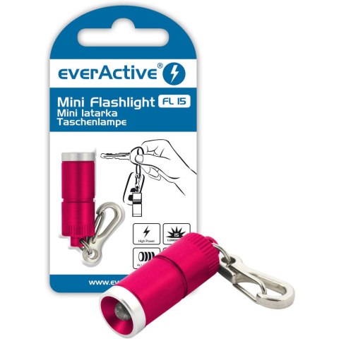 Latarka led EVERACTIVE FL-15 czerwona brelok 15lm + 4xLR41 Latarka led EVERACTIVE FL-15 czerwona brelok 15lm + 4xLR41