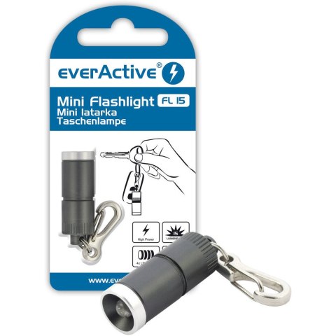 Latarka led EVERACTIVE FL-15 szara brelok 15lm + 4xLR41 Latarka led EVERACTIVE FL-15 szara brelok 15lm + 4xLR41