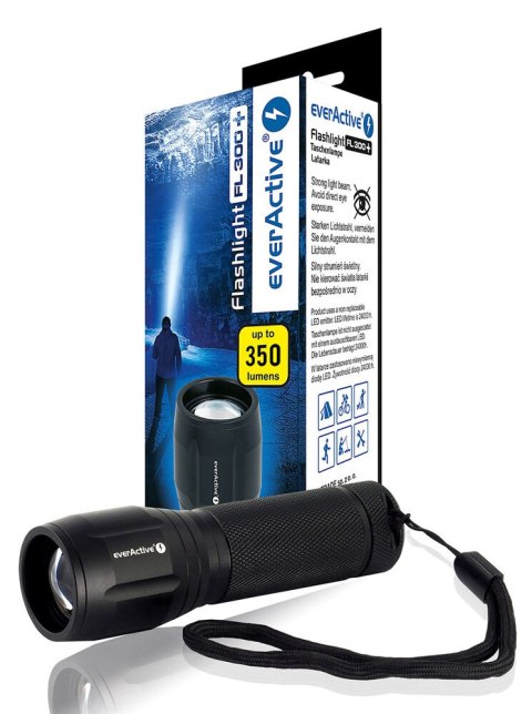 Latarka led EVERACTIVE FL-300+ czarna 350lm Latarka led EVERACTIVE FL-300+ czarna 350lm
