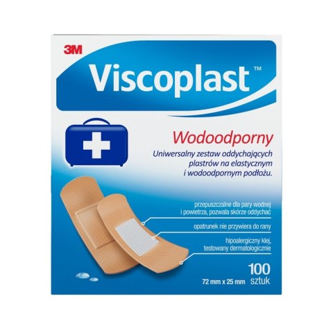 Plastry wodoodporne VISCOPLASTMINIFOL 72x25mm, (100szt.) YP201060503 3M Plastry wodoodporne VISCOPLASTMINIFOL 72x25mm, (100szt.) YP201060503 3M
