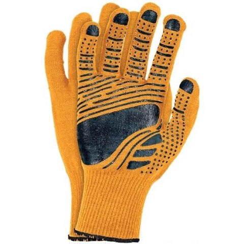 Rękawice REIS DRAGON FLOATEX-NEO PB poliestrowe powlekane pcv pomarańczowo-czarne roz.11/XXL Rękawice REIS DRAGON FLOATEX-NEO PB poliestrowe powlekane pcv pomarańczowo-czarne roz.11/XXL