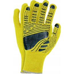 Rękawice REIS DRAGON FLOATEX-NEO YB poliestrowe powlekane pcv żółto-czarne roz.11/XXL