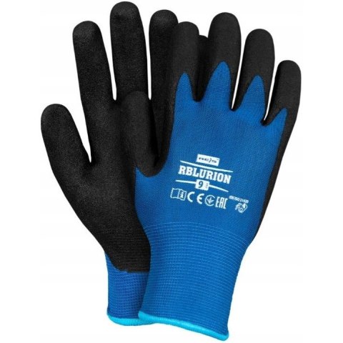 Rękawice REIS RBLURION GB ocieplane poliestrowe powlekane nitrylem granatowo-czarne roz.10/XL Rękawice REIS RBLURION GB ocieplane poliestrowe powlekane nitrylem granatowo-czarne roz.10/XL
