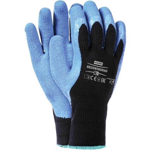 Rękawice REIS RECOWINDRAG ocieplane powlekane gumą porowate czarno-niebieskie roz.10/XL Rękawice REIS RECOWINDRAG ocieplane powlekane gumą porowate czarno-niebieskie roz.10/XL