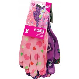 Rękawice REIS RFLOWER MC nylonowe ogrodowe multikolor (6par) roz.8/M