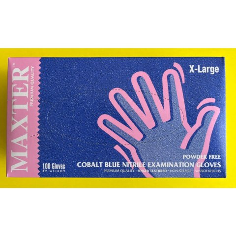 Rękawiczki NITRYL niebieskie 100szt `XL` MAXTER MX93779 Rękawiczki NITRYL niebieskie 100szt `XL` MAXTER MX93779