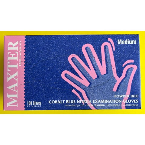 Rękawiczki NITRYL niebieskie 100szt `M` MAXTER MX93777 Rękawiczki NITRYL niebieskie 100szt `M` MAXTER MX93777