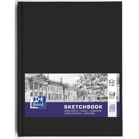 Szkicownik Sketchbook szyty A4 96k 100g czarny 400152623 OXFORD Szkicownik Sketchbook szyty A4 96k 100g czarny 400152623 OXFORD