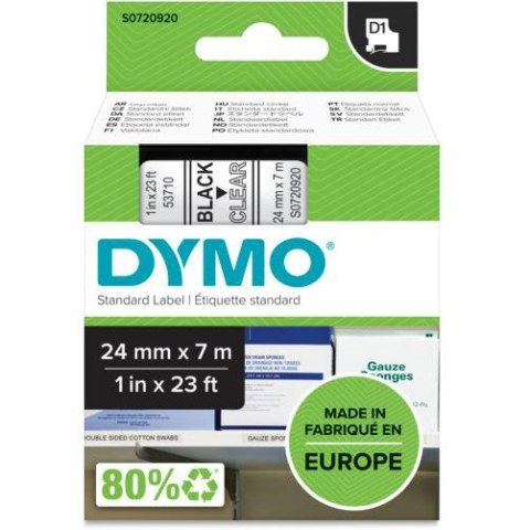 Taśma czarny nadruk na przezroczystym 24mm x 7m DYMO S0720920 Taśma czarny nadruk na przezroczystym 24mm x 7m DYMO S0720920