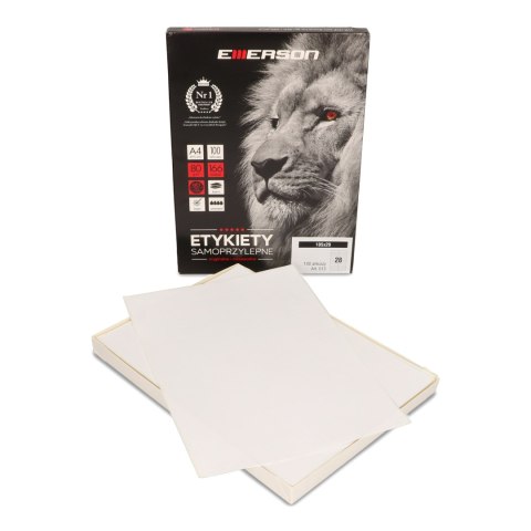 Etykiety A4 białe (100ark) 20x105mm nr.013 EMERSON eta4020x105w Etykiety A4 białe (100ark) 20x105mm nr.013 EMERSON eta4020x105w