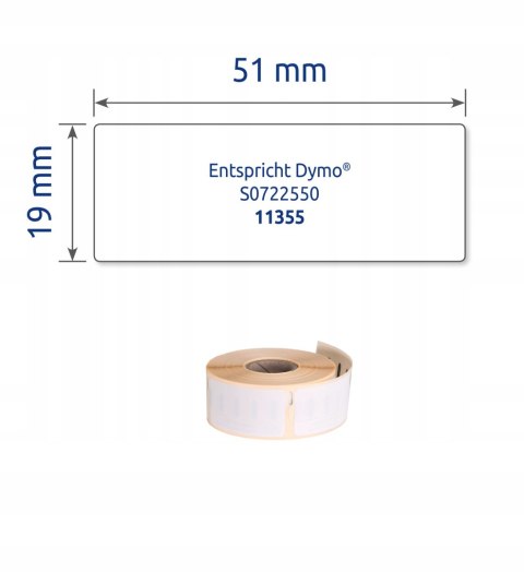 Etykiety uniwersalne w rolce 500 etyk. 19 x 51 mm, usuwalne, białe AS0722550 Avery Zweckform Etykiety uniwersalne w rolce 500 etyk. 19 x 51 mm, usuwalne, białe AS0722550 Avery Zweckform