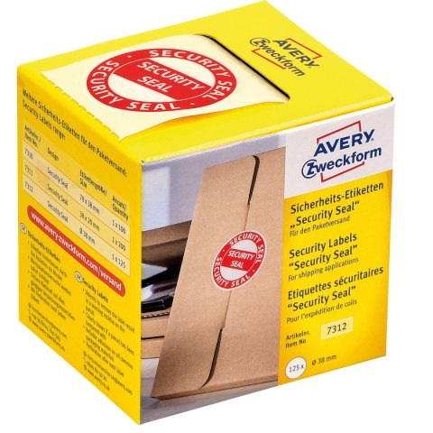 Plomba zabezpieczająca średnica Q38mm 125szt AVERY ZWECKFORM 7312 Plomba zabezpieczająca średnica Q38mm 125szt AVERY ZWECKFORM 7312