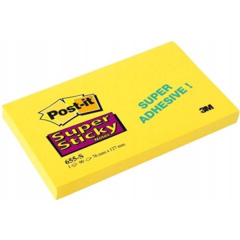 Bloczek samoprzylepny 127x76mm 655-S żółty SUPER STICKY 70005288512 POST-IT 3M Bloczek samoprzylepny 127x76mm 655-S żółty SUPER STICKY 70005288512 POST-IT 3M