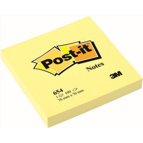 Bloczek samoprzylepny 76x76mm 100k żółty POST-IT 654 70005291482 3M Bloczek samoprzylepny 76x76mm 100k żółty POST-IT 654 70005291482 3M