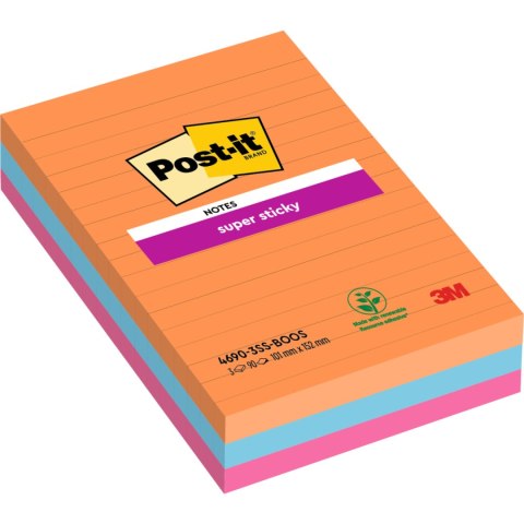 Bloczki 3M POST-IT 101x152mm BANGKOK 3x90k Super Sticky linie 70005271997 Bloczki 3M POST-IT 101x152mm BANGKOK 3x90k Super Sticky linie 70005271997