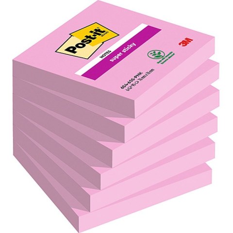 Bloczki 3M POST-IT 76x76mm różowe (6) Super Sticky opakowanie 6 bloczków x90kartek 654-6SS-PO Bloczki 3M POST-IT 76x76mm różowe (6) Super Sticky opakowanie 6 bloczków x90kartek 654-6SS-PO