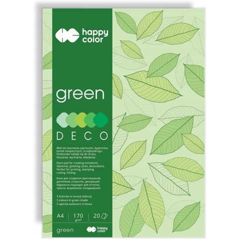 Blok A4 20k 170g 5 kolorów DECO GREEN HA 3717 2030-052 HAPPY COLOR Blok A4 20k 170g 5 kolorów DECO GREEN HA 3717 2030-052 HAPPY COLOR