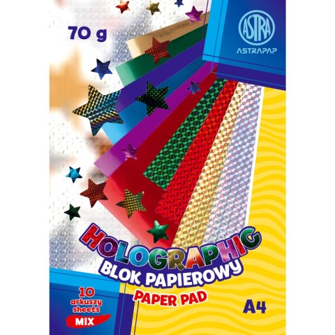 Blok papierów holograficznych A4 10ark. 70g. 106021016 ASTRA Blok papierów holograficznych A4 10ark. 70g. 106021016 ASTRA