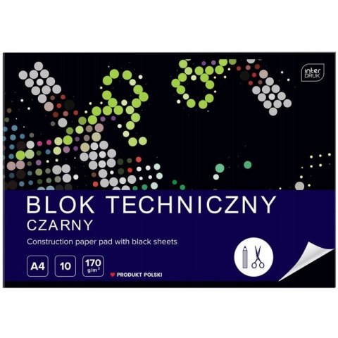 Blok techniczny A4 10k czarny INTERDRUK Blok techniczny A4 10k czarny INTERDRUK