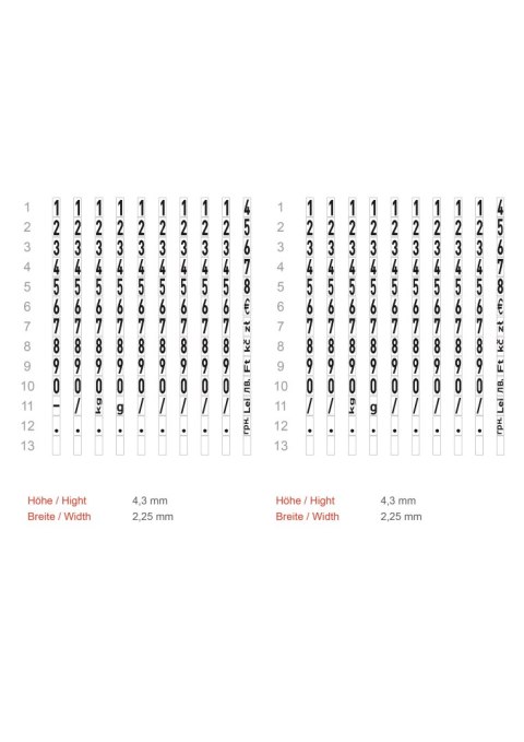 Metkownica dwurzędowa 26x16 METO Classic M 2026 - EE (+ symbole g/Kg) M30010866 Metkownica dwurzędowa 26x16 METO Classic M 2026 - EE (+ symbole g/Kg) M30010866
