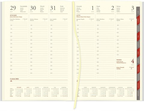 Kalendarz Cross z gumką i ażurową datówką A4 tygodniowy papier kremowy 204 A4TRK granatowy Wokół Nas Kalendarz Cross z gumką i ażurową datówką A4 tygodniowy papier kremowy 204 A4TRK granatowy Wokół Nas