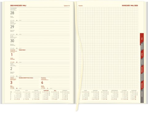 Kalendarz Cross z gumką i ażurową datówką B5 tygodniowy z notesem p.kremowy 204 B5TNRK srebrny Wokół Nas Kalendarz Cross z gumką i ażurową datówką B5 tygodniowy z notesem p.kremowy 204 B5TNRK srebrny Wokół Nas