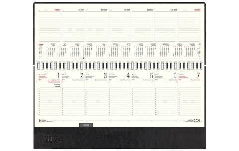 Kalendarz biurowy leżący MANAGER LUX (H2), 26 - czarny półmat 317 x 115 mm TELEGRAPH Kalendarz biurowy leżący MANAGER LUX (H2), 26 - czarny półmat 317 x 115 mm TELEGRAPH