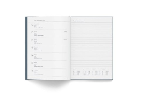 Kalendarz A5 tygodniowy niebieski z gumką FLEX 2025 9501636 HERLITZ Kalendarz A5 tygodniowy niebieski z gumką FLEX 2025 9501636 HERLITZ