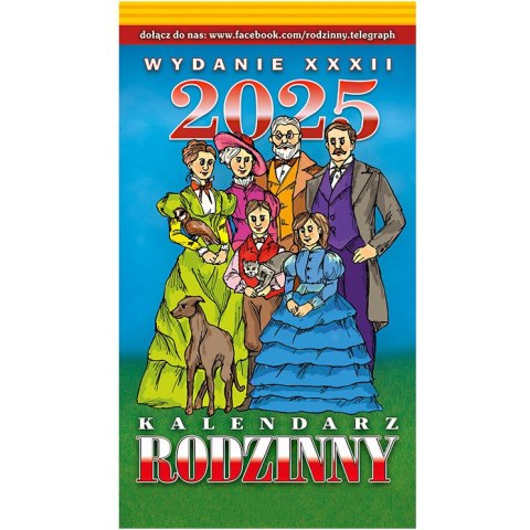 Kalendarz RODZINNY Z1 zdzierak 76x135mm 2025 TELEGRAPH Kalendarz RODZINNY Z1 zdzierak 76x135mm 2025 TELEGRAPH