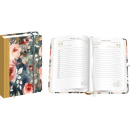 Kalendarz książkowy 2025 A5 384 Metallic Wild Rose INTERDRUK