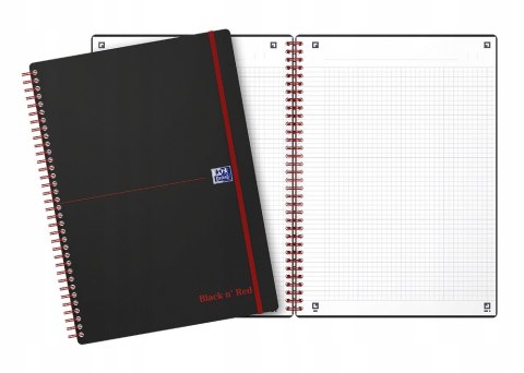 Kołonotatnik A4 70k krata PP OXFORD Black"n"red 400047654 Kołonotatnik A4 70k krata PP OXFORD Black"n"red 400047654