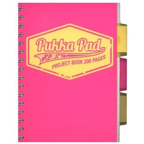 Kołozeszyt PROJECT BOOK NEON A5 kratka różowy 8418-NEO PUKKA PADS Kołozeszyt PROJECT BOOK NEON A5 kratka różowy 8418-NEO PUKKA PADS