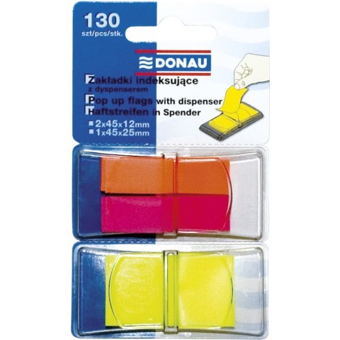 Zakładki indeksujące PP mix kolorów 12x40mm/25x45mm, 2x40/1x50 kart 7559001-99 DONAU Zakładki indeksujące PP mix kolorów 12x40mm/25x45mm, 2x40/1x50 kart 7559001-99 DONAU