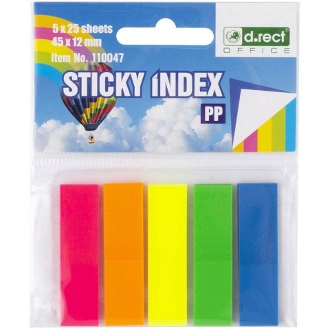 Zakładki indeksujące PP neon 45x12mm Zakładki indeksujące PP neon 45x12mm