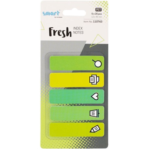 Zakładki indeksujące SMART FRESH PET 12x45mm 5x25szt OFFICE 110763 Zakładki indeksujące SMART FRESH PET 12x45mm 5x25szt OFFICE 110763