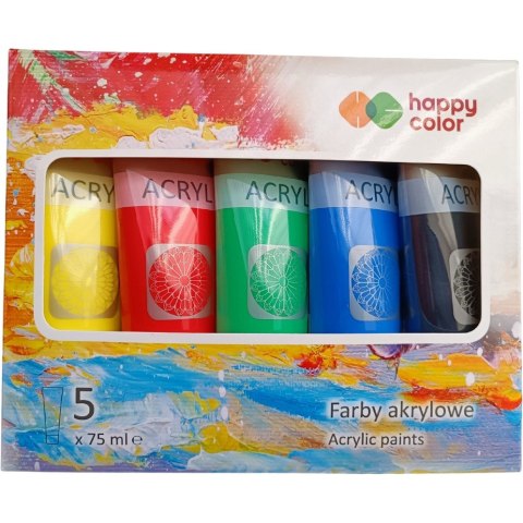 Farba akrylowa 5 kol. x 75ml MIX A HA 7370 0075-MIX A Happy Color Farba akrylowa 5 kol. x 75ml MIX A HA 7370 0075-MIX A Happy Color