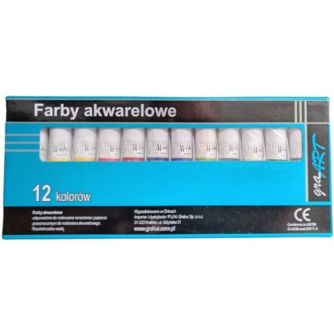 Farby akwarelowe 12kol x 12ml GraArt KBW 1212-2/G GRALUX Farby akwarelowe 12kol x 12ml GraArt KBW 1212-2/G GRALUX