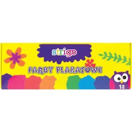 Farby plakatowe 12 kolorów STRIGO SSC032