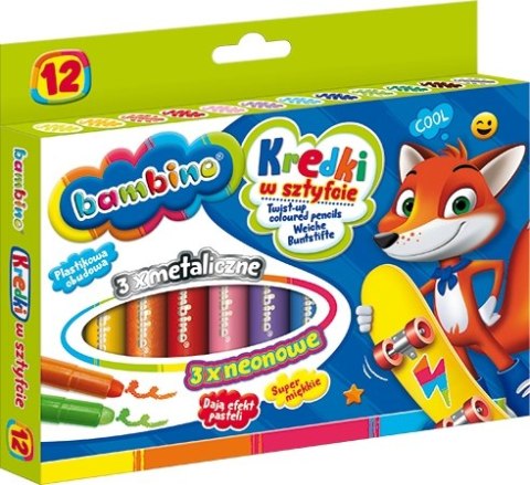 Kredki BAMBINO w sztyfcie 12kol St.Majewski Kredki BAMBINO w sztyfcie 12kol St.Majewski