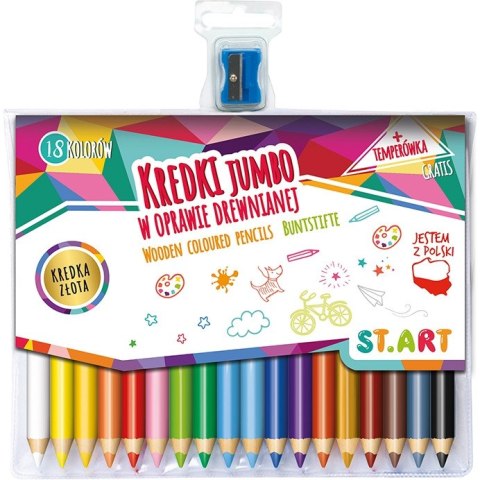 Kredki Jumbo ST.ART w op. drew. 18 kol+temp. 3657 ST.MAJEWSKI Kredki Jumbo ST.ART w op. drew. 18 kol+temp. 3657 ST.MAJEWSKI