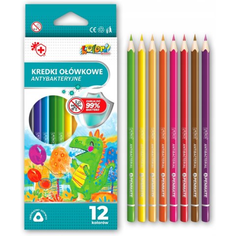 Kredki ołówkowe 12kol antybakteryjne Kolori Premium TT8227 PENMATE Kredki ołówkowe 12kol antybakteryjne Kolori Premium TT8227 PENMATE