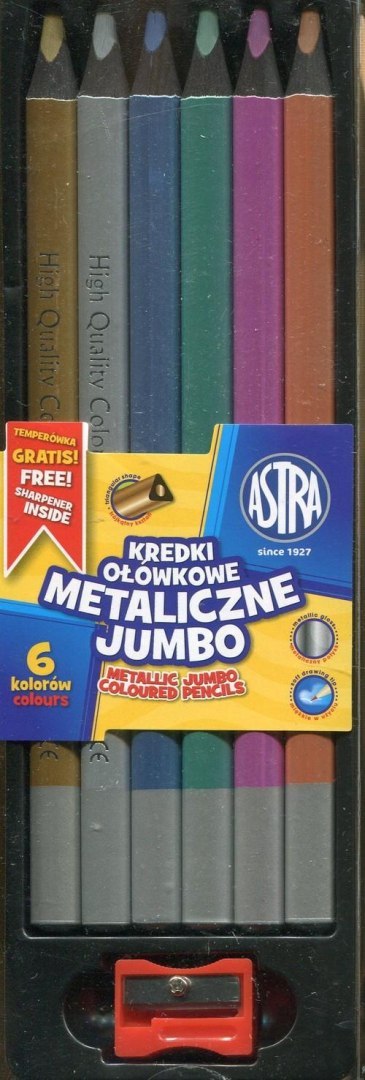 Kredki ołówkowe Jumbo metaliczne 6 kolorów 312118007 ASTRA Kredki ołówkowe Jumbo metaliczne 6 kolorów 312118007 ASTRA