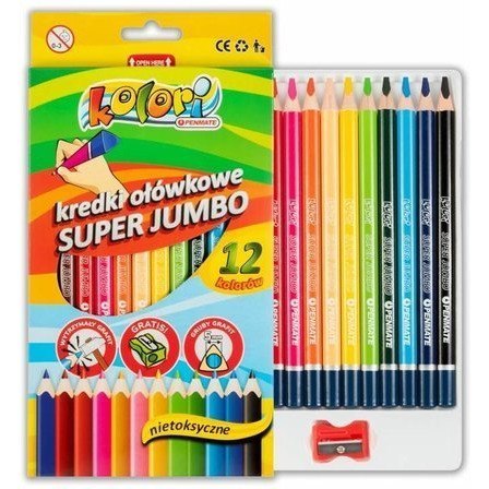 Kredki ołówkowe tójkątne JUMBO 12kol.Premium Kolori TT7228 Kredki ołówkowe tójkątne JUMBO 12kol.Premium Kolori TT7228