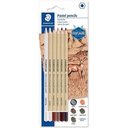 Kredki pastele suche w ołówku, MARS Design Journey 6kol. S 100P-SBK6 Kredki pastele suche w ołówku, MARS Design Journey 6kol. S 100P-SBK6